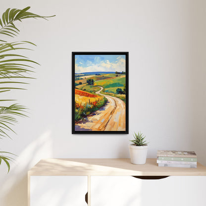 Lazy Country Road #3 - Framed Canvas
