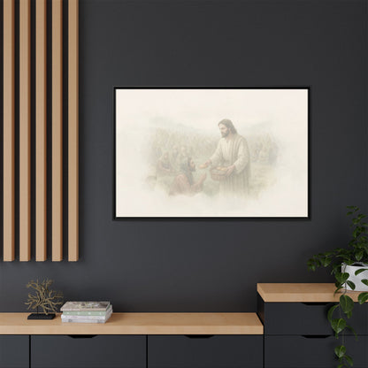 Jesus Feeds The 5,000 - Framed Canvas
