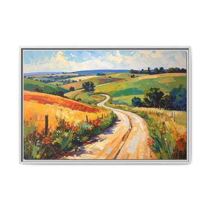 Lazy Country Road #3 - Framed Canvas