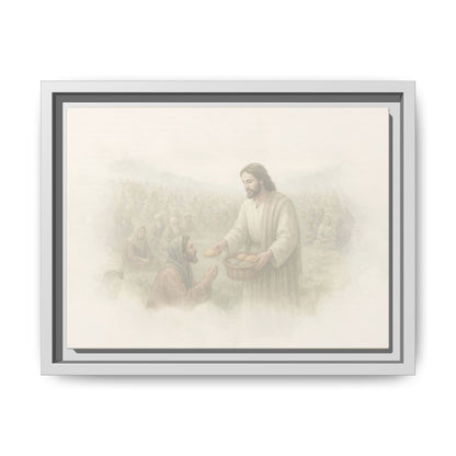 Jesus Feeds The 5,000 - Framed Canvas