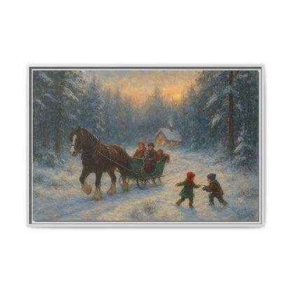 Winter Fun - Framed Canvas