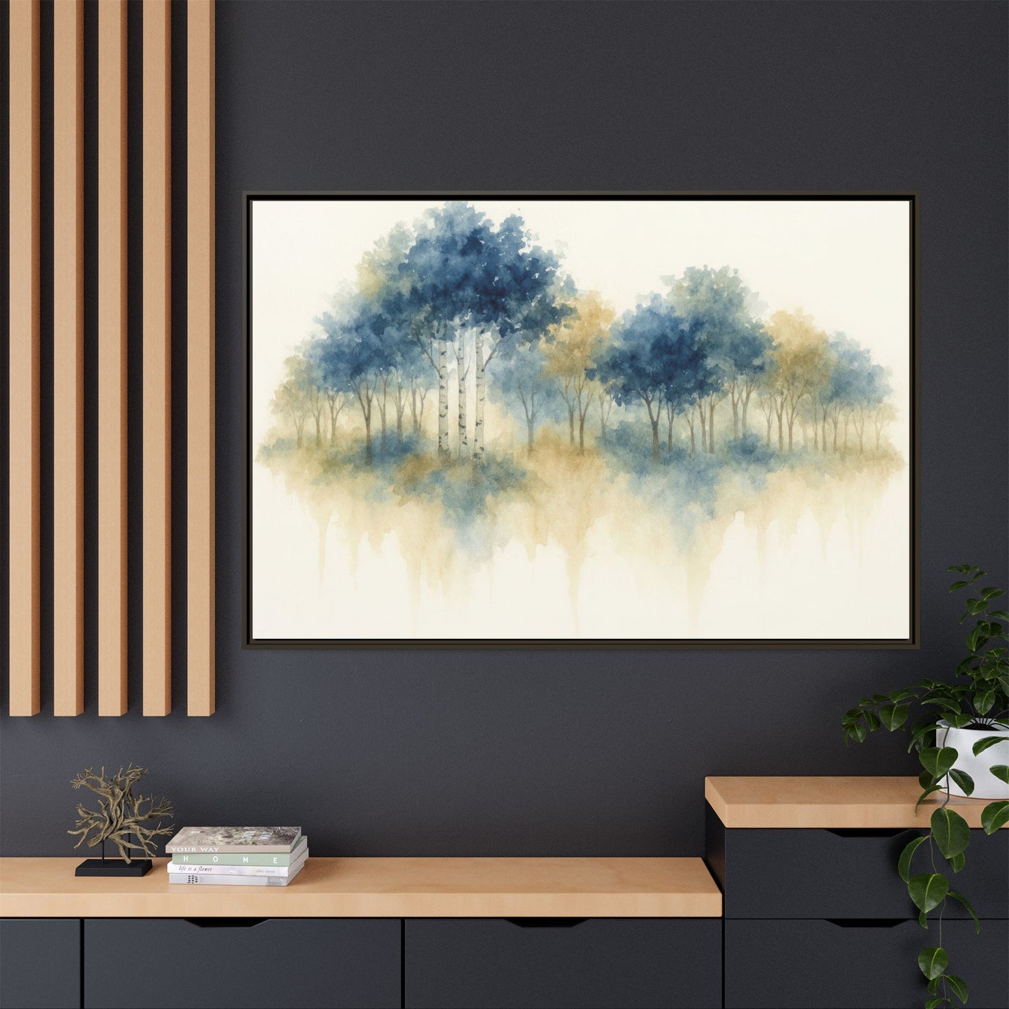 Floating Aspen and Birch Forest - Framed Canvas