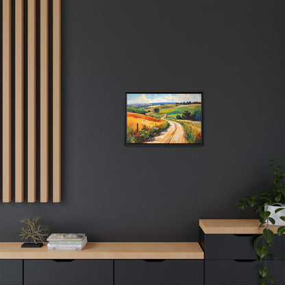 Lazy Country Road #3 - Framed Canvas