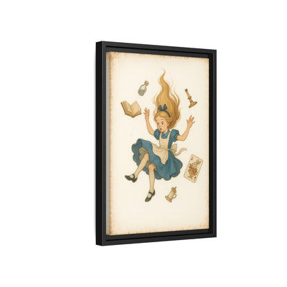 Alice Down the Rabbit Hole - Framed Canvas