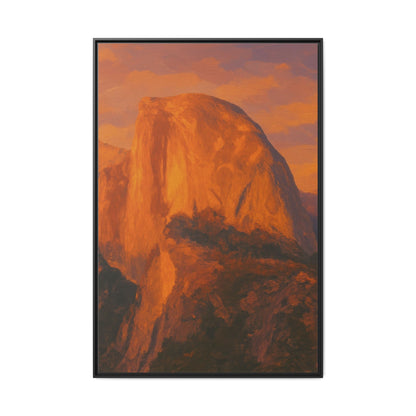 Sunset Over Half Dome - Framed Canvas