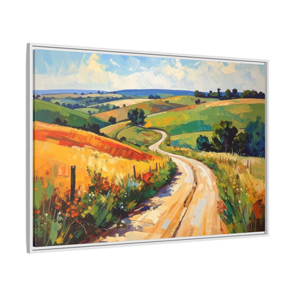 Lazy Country Road #3 - Framed Canvas