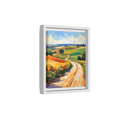 Lazy Country Road #3 - Framed Canvas