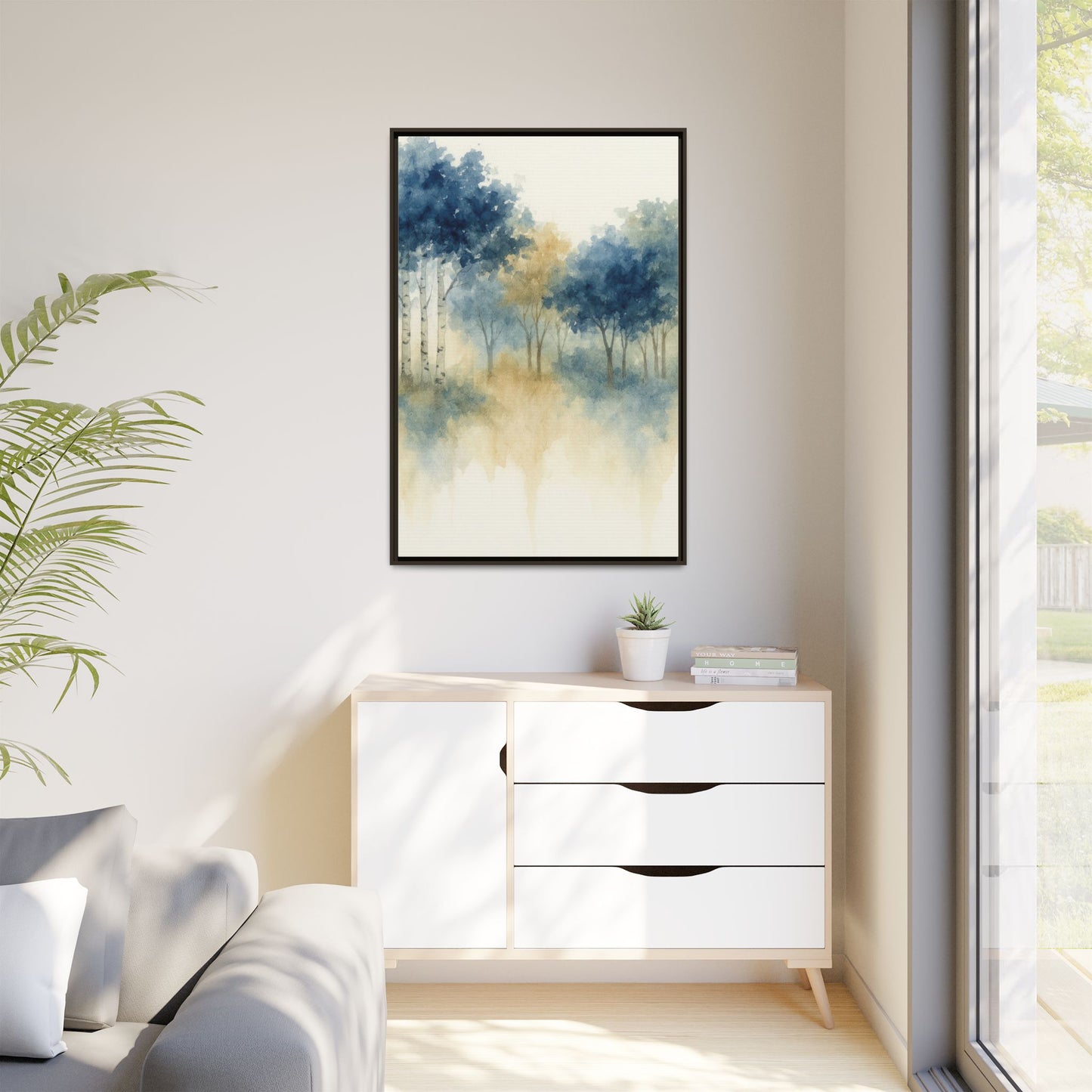 Floating Aspen and Birch Forest - Framed Canvas