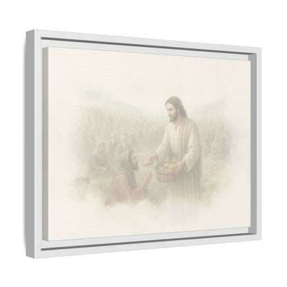 Jesus Feeds The 5,000 - Framed Canvas