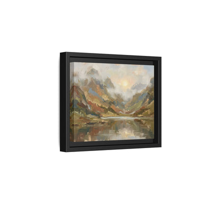 Misty Mountain Lake - Framed Canvas