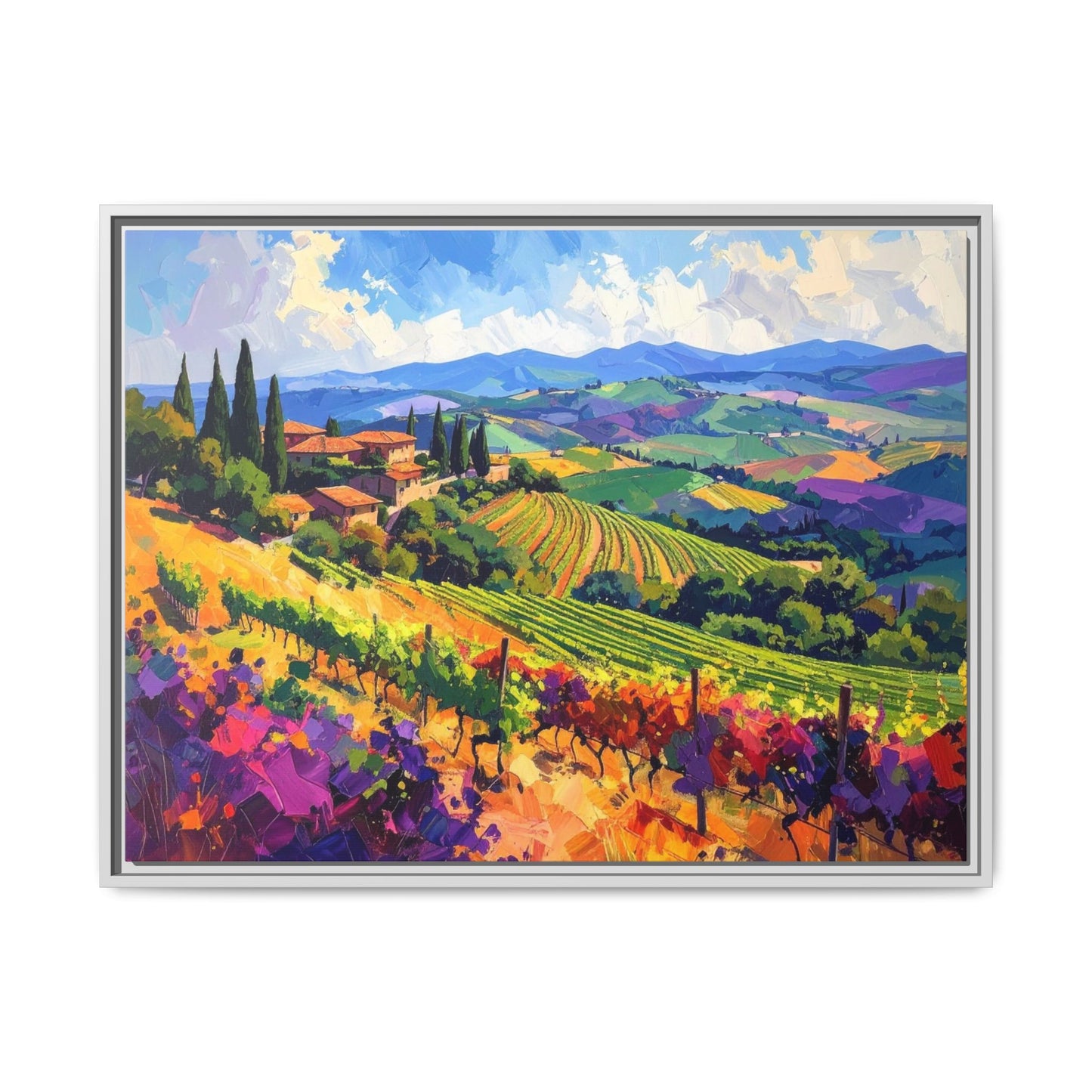 Italian Vineyard - Framed Canvas