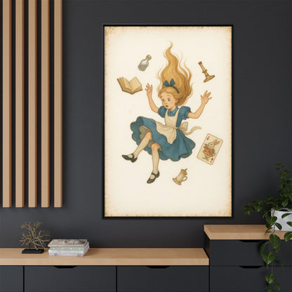 Alice Down the Rabbit Hole - Framed Canvas