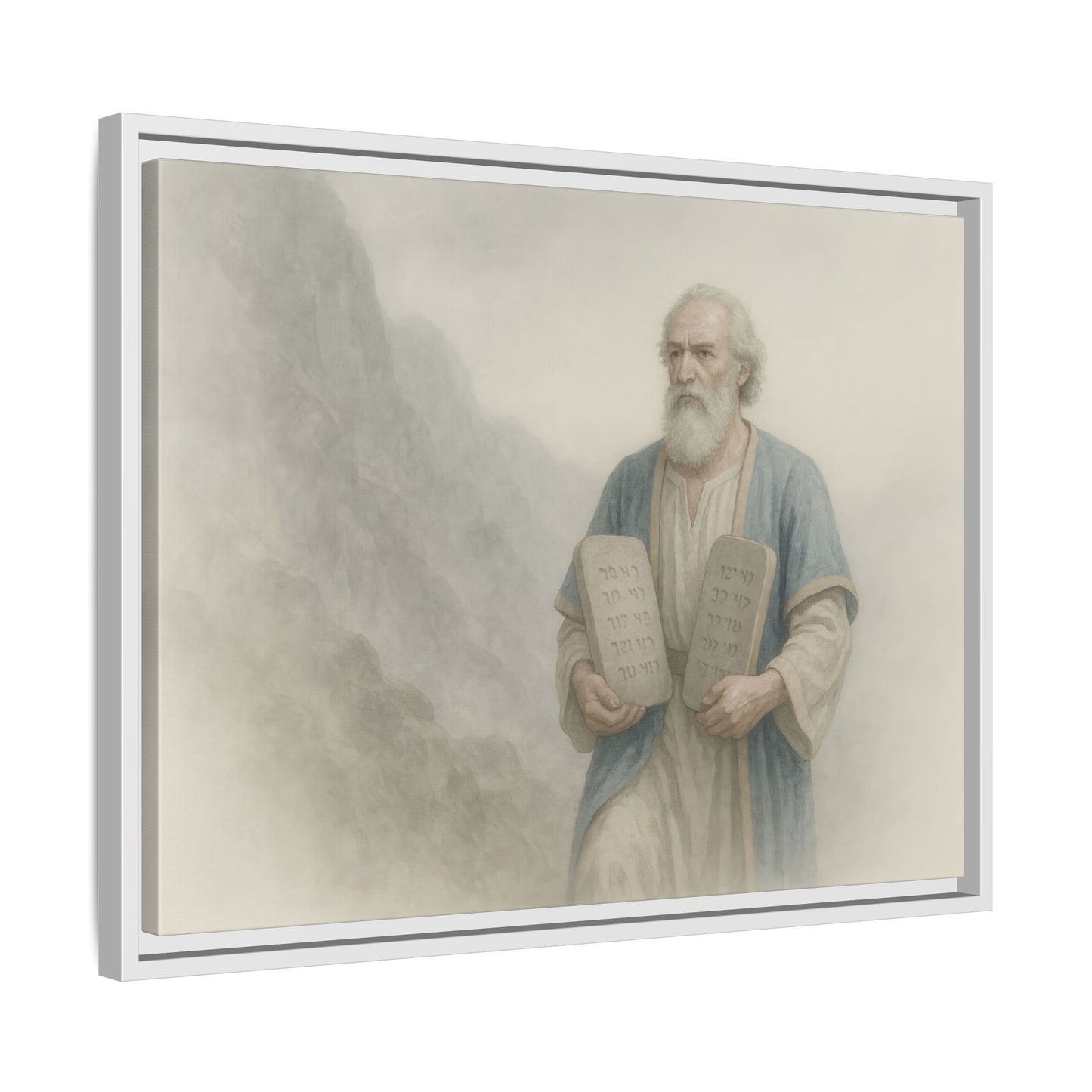 Moses Comes Down from the Mountain - Framed Canvas