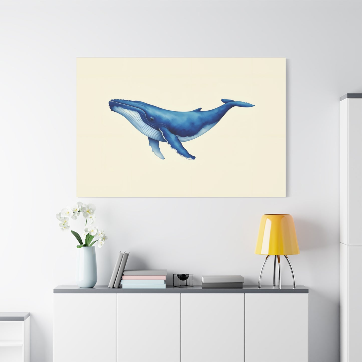 Blue Whale Watercolor Canvas
