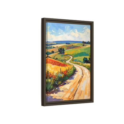 Lazy Country Road #3 - Framed Canvas