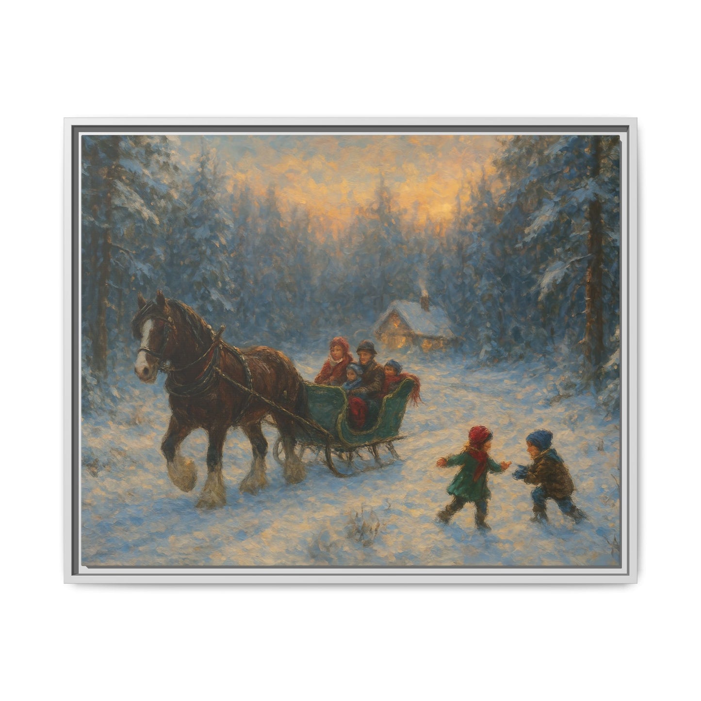 Winter Fun - Framed Canvas
