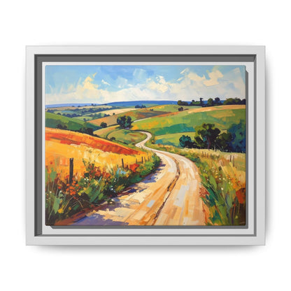 Lazy Country Road #3 - Framed Canvas