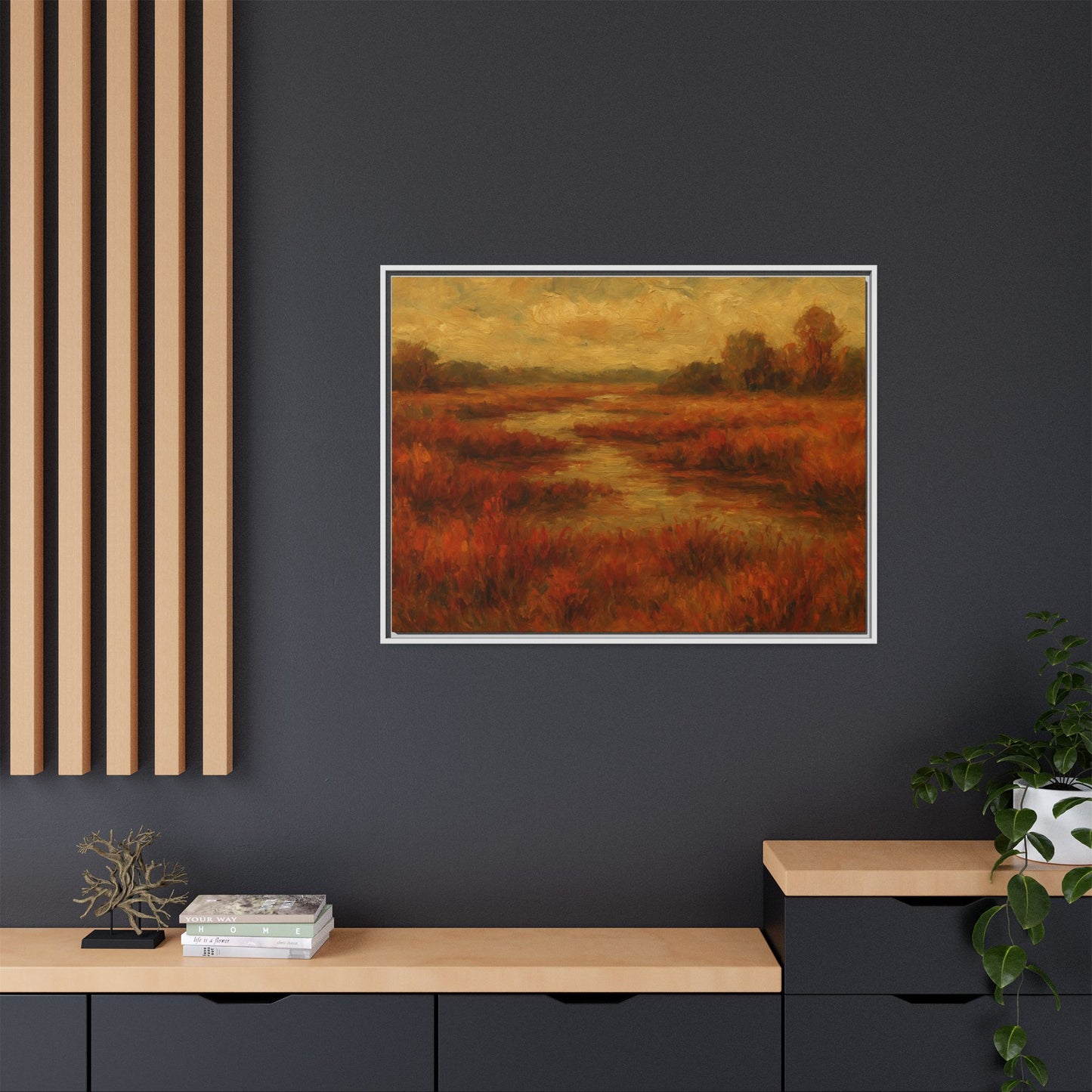 Fall Marsh - Framed Canvas