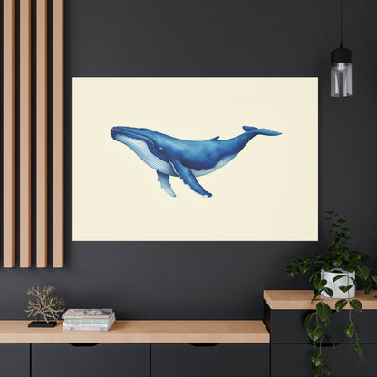 Blue Whale Watercolor Canvas