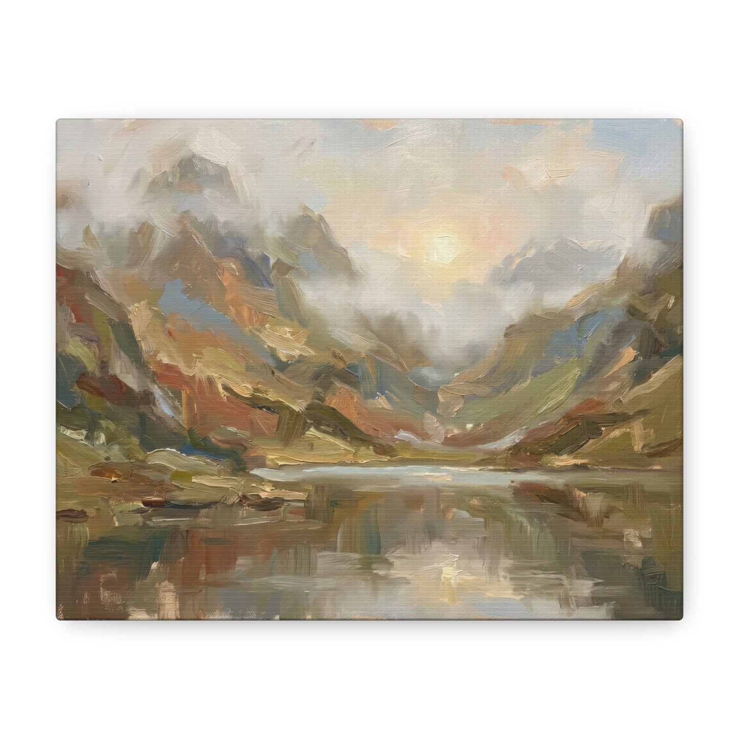 Misty Mountain Lake Canvas