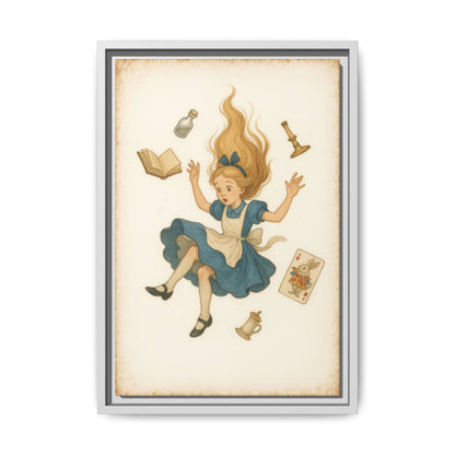 Alice Down the Rabbit Hole - Framed Canvas