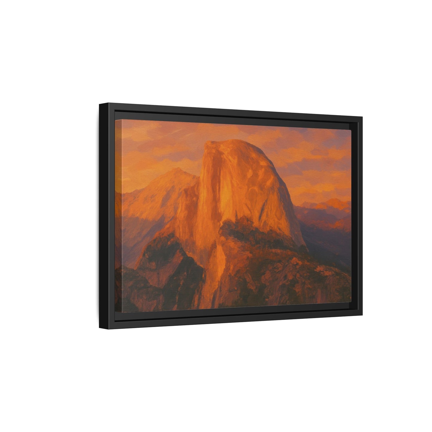 Sunset Over Half Dome - Framed Canvas