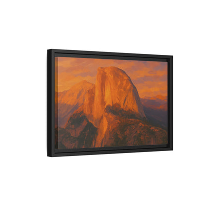 Sunset Over Half Dome - Framed Canvas