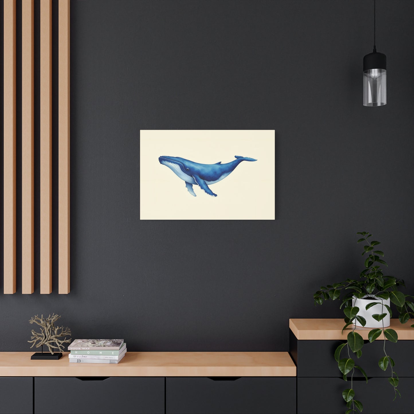 Blue Whale Watercolor Canvas
