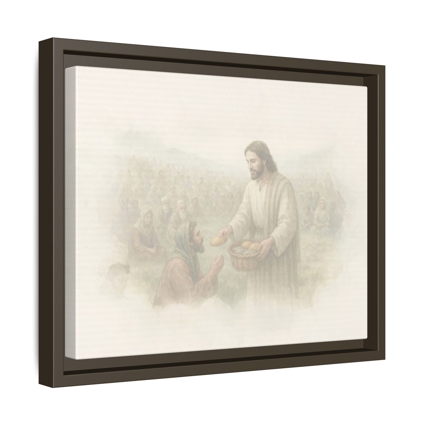 Jesus Feeds The 5,000 - Framed Canvas