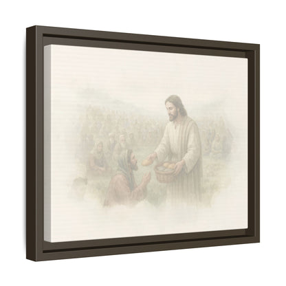 Jesus Feeds The 5,000 - Framed Canvas