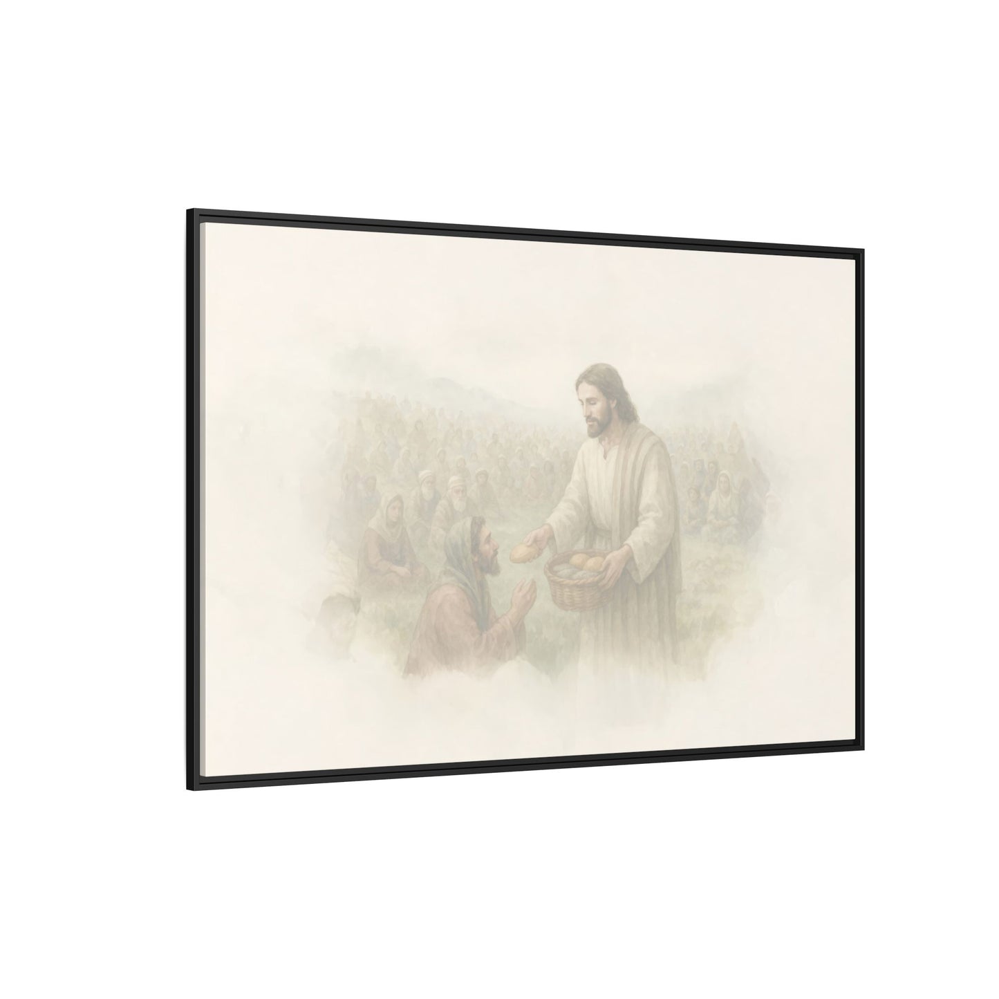 Jesus Feeds The 5,000 - Framed Canvas