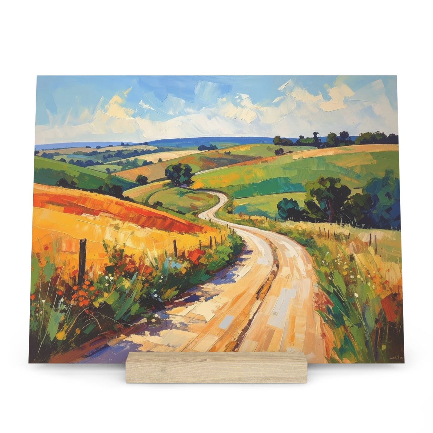 Lazy Country Road #3 - Gallery Board with Stand