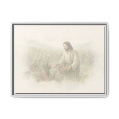 Jesus Feeds The 5,000 - Framed Canvas