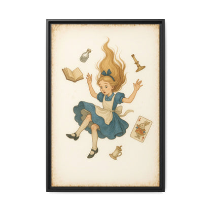 Alice Down the Rabbit Hole - Framed Canvas