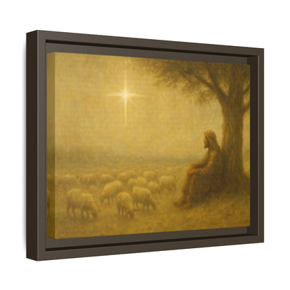 Shepherd In The Field - Framed Canvas