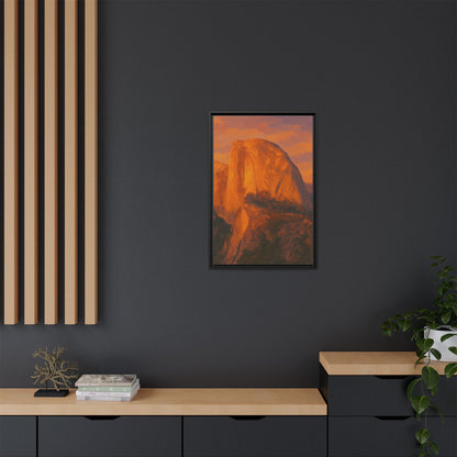 Sunset Over Half Dome - Framed Canvas