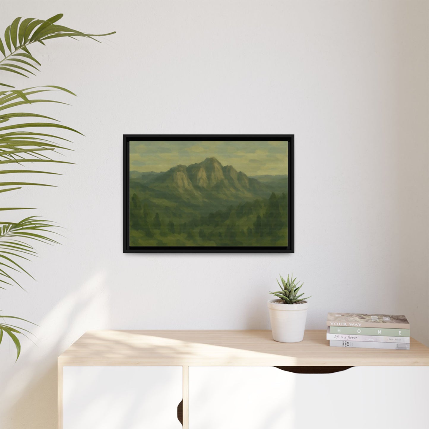 Green Mountains - Framed Canvas