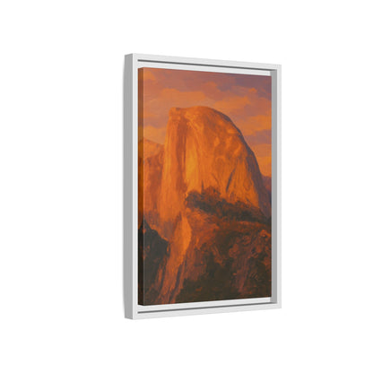 Sunset Over Half Dome - Framed Canvas