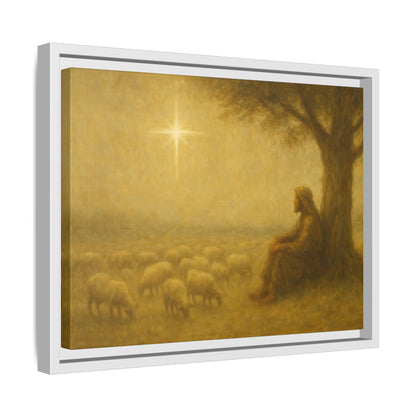 Shepherd In The Field - Framed Canvas