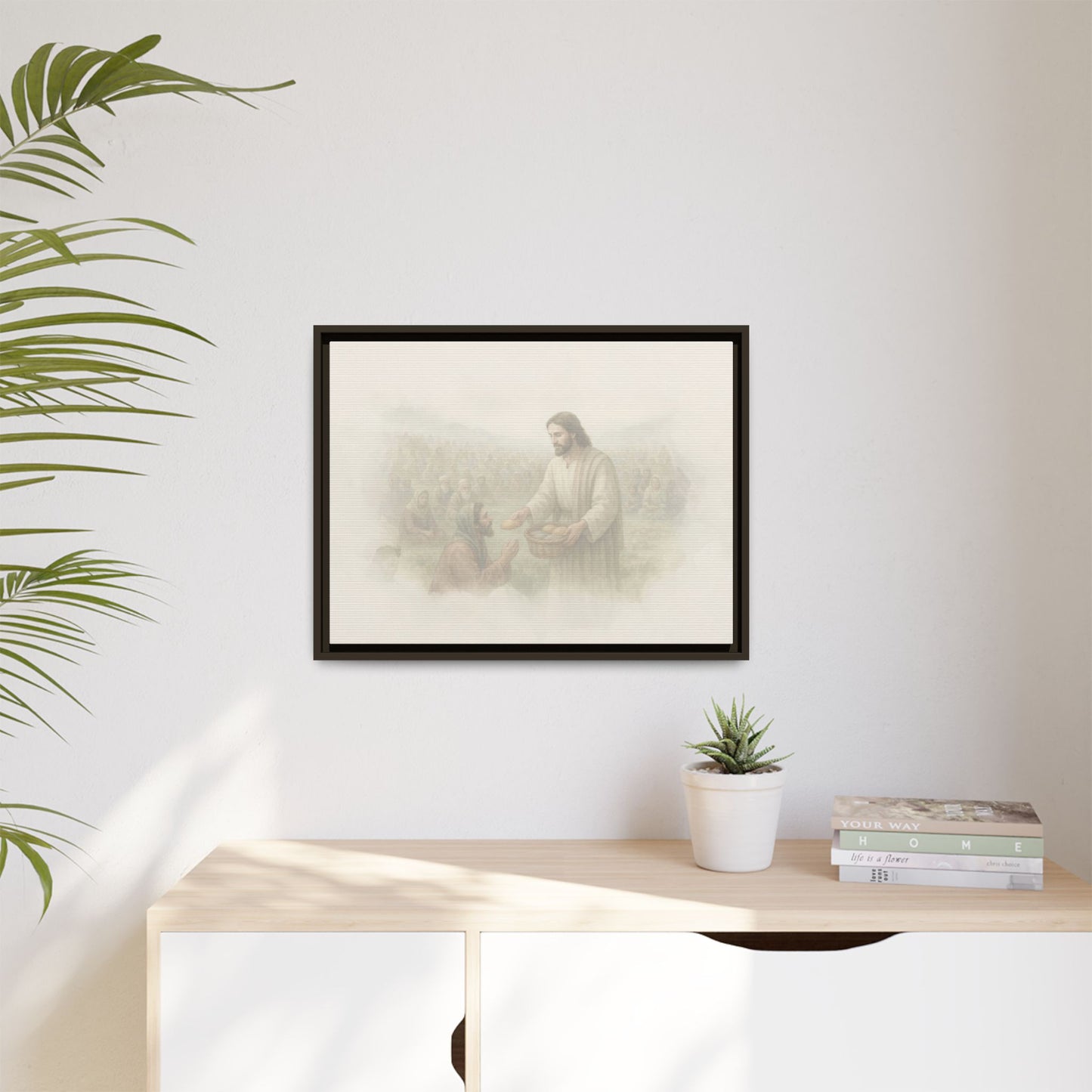 Jesus Feeds The 5,000 - Framed Canvas