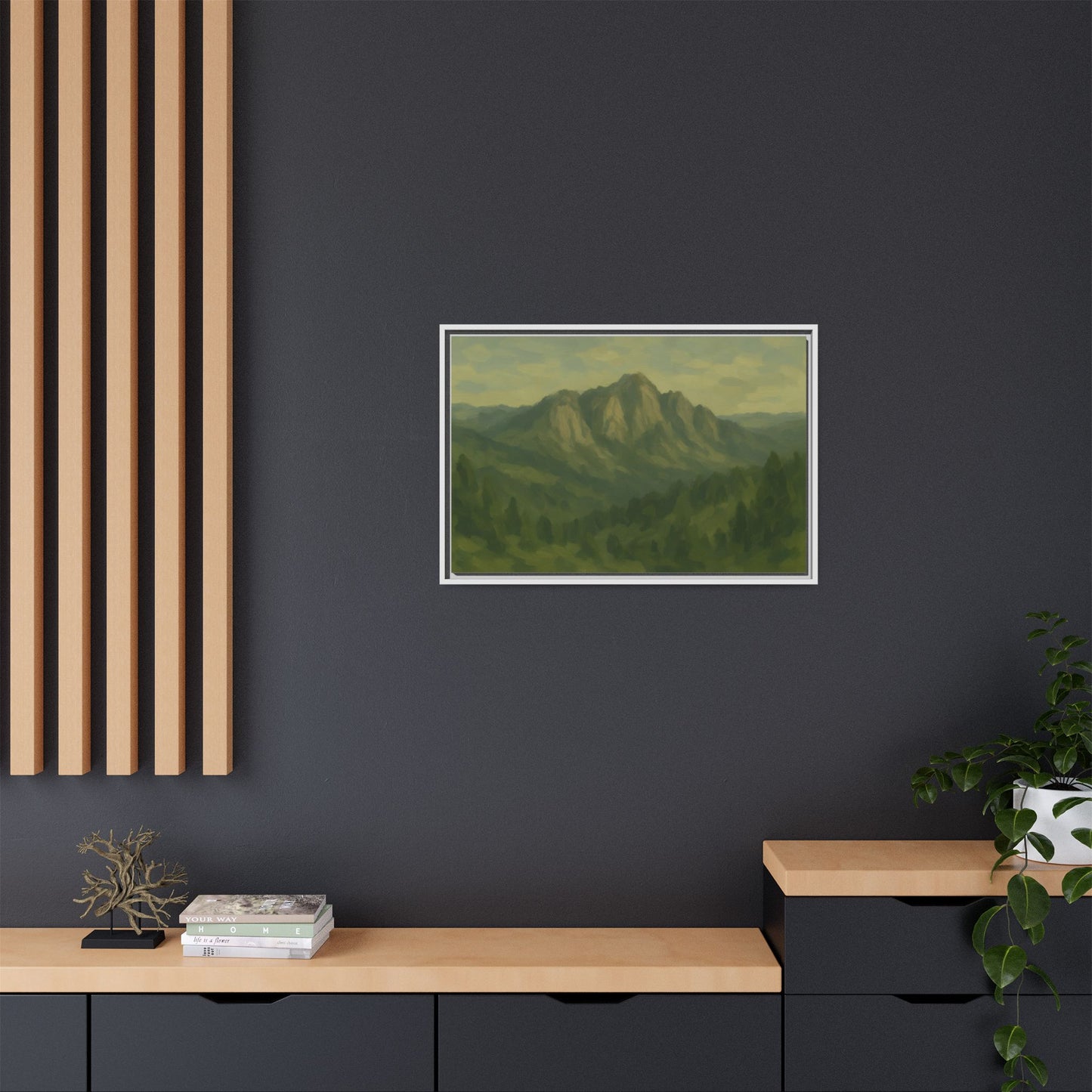 Green Mountains - Framed Canvas