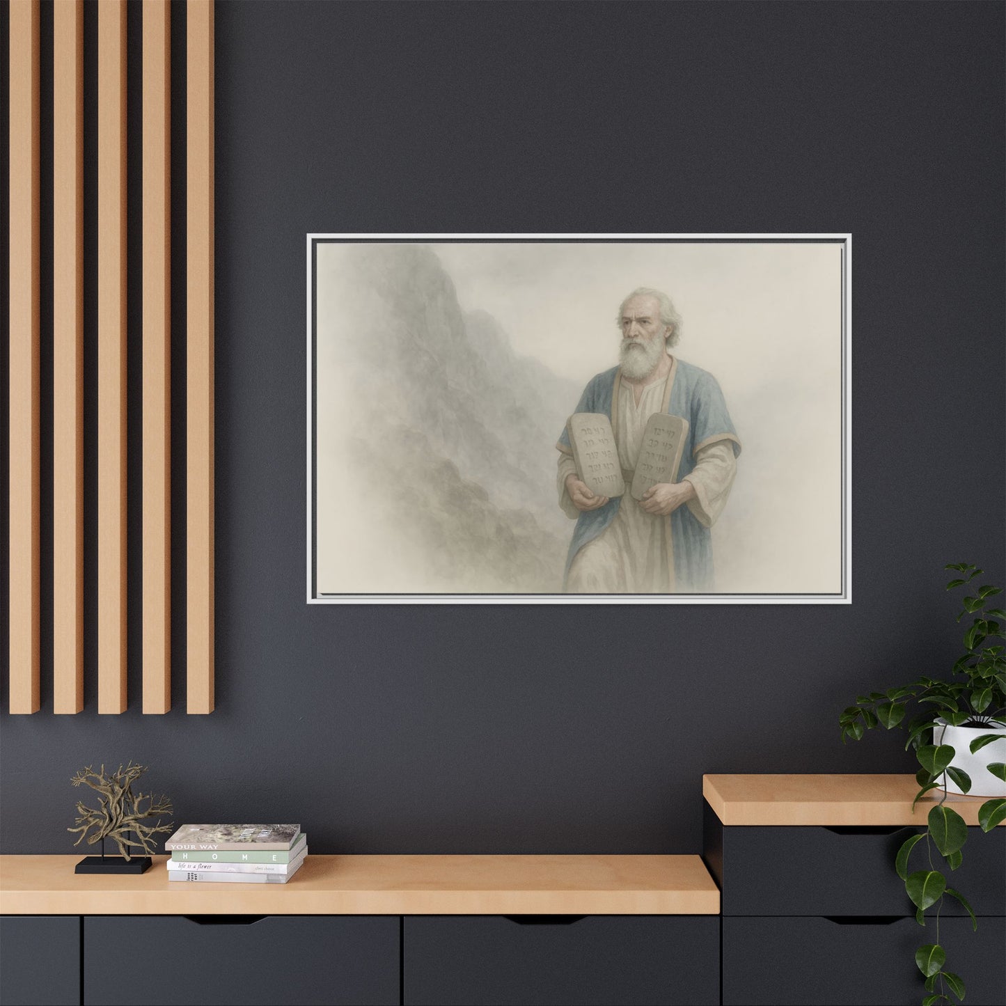 Moses Comes Down from the Mountain - Framed Canvas