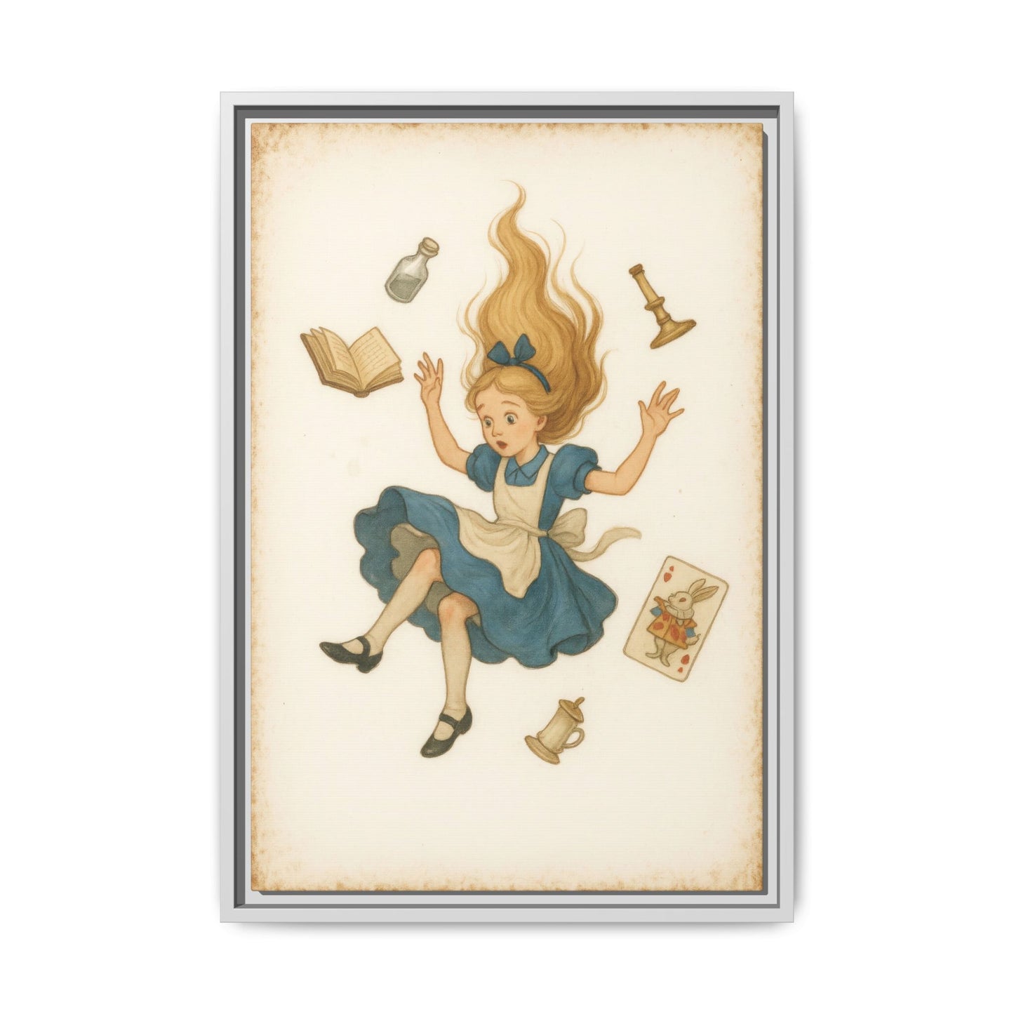 Alice Down the Rabbit Hole - Framed Canvas