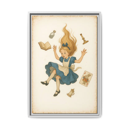 Alice Down the Rabbit Hole - Framed Canvas