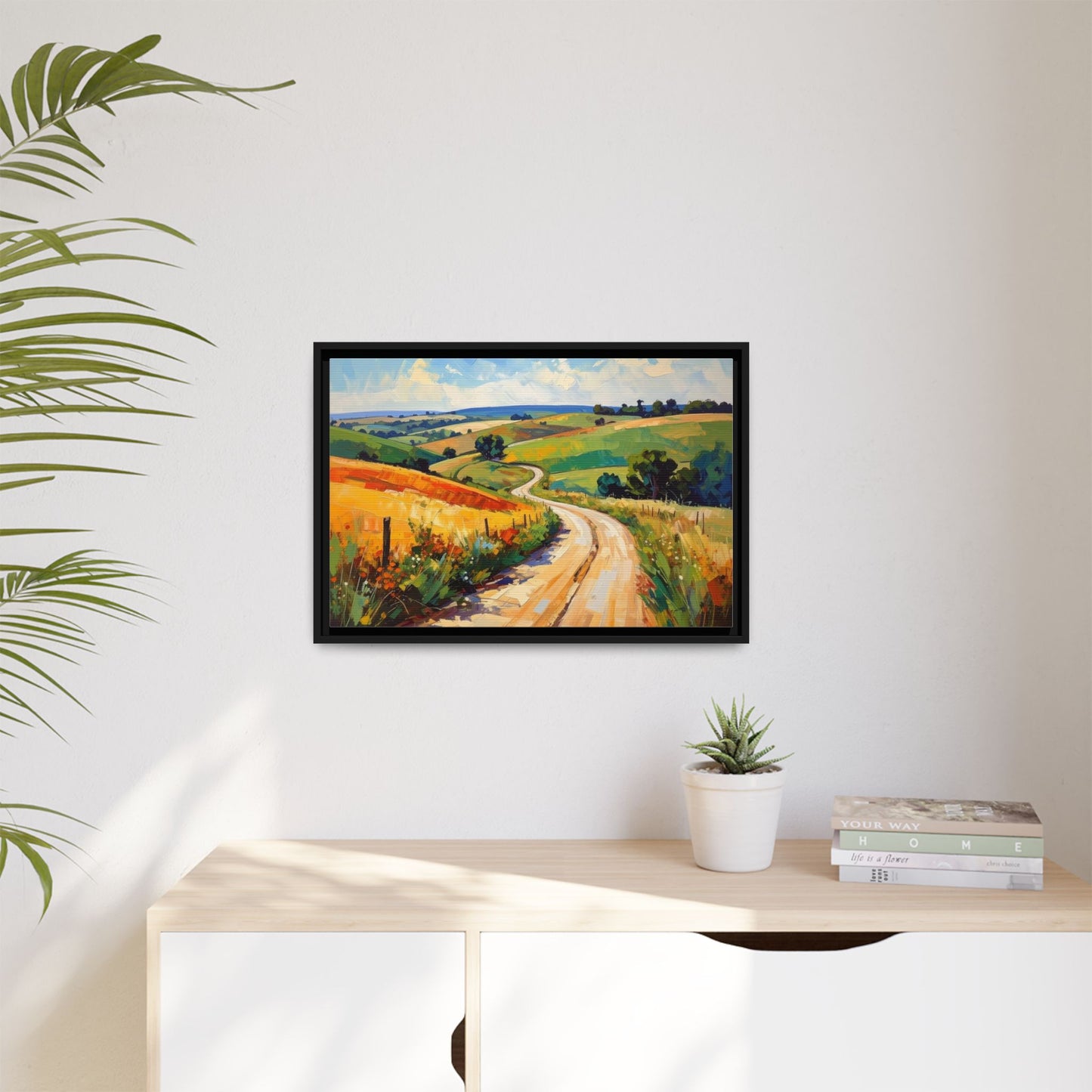 Lazy Country Road #3 - Framed Canvas