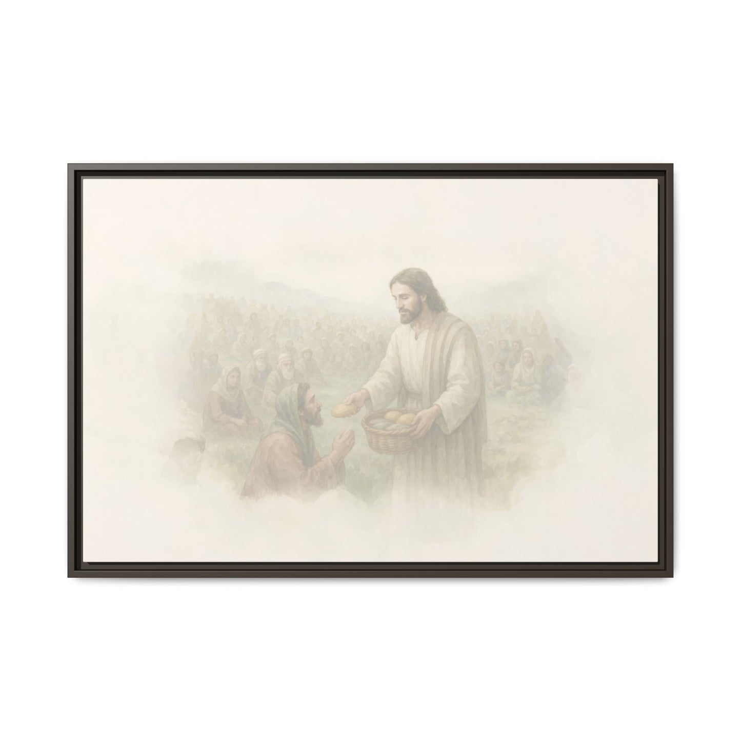 Jesus Feeds The 5,000 - Framed Canvas