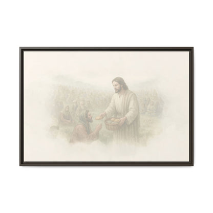 Jesus Feeds The 5,000 - Framed Canvas