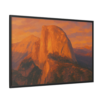 Sunset Over Half Dome - Framed Canvas