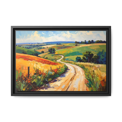 Lazy Country Road #3 - Framed Canvas