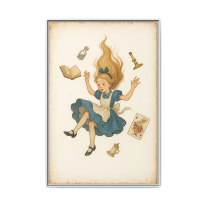 Alice Down the Rabbit Hole - Framed Canvas